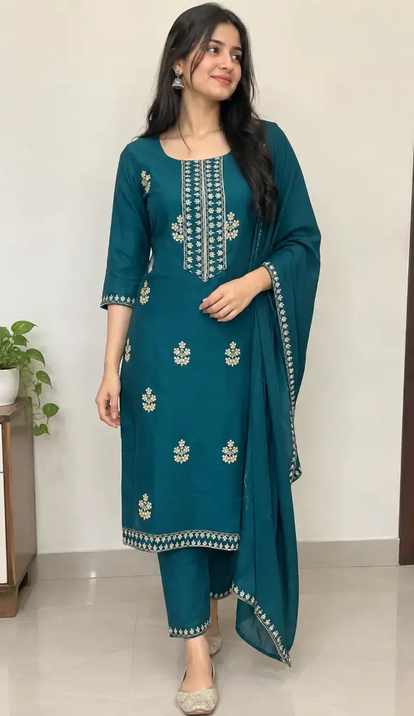 Silk Green Kurti (S)